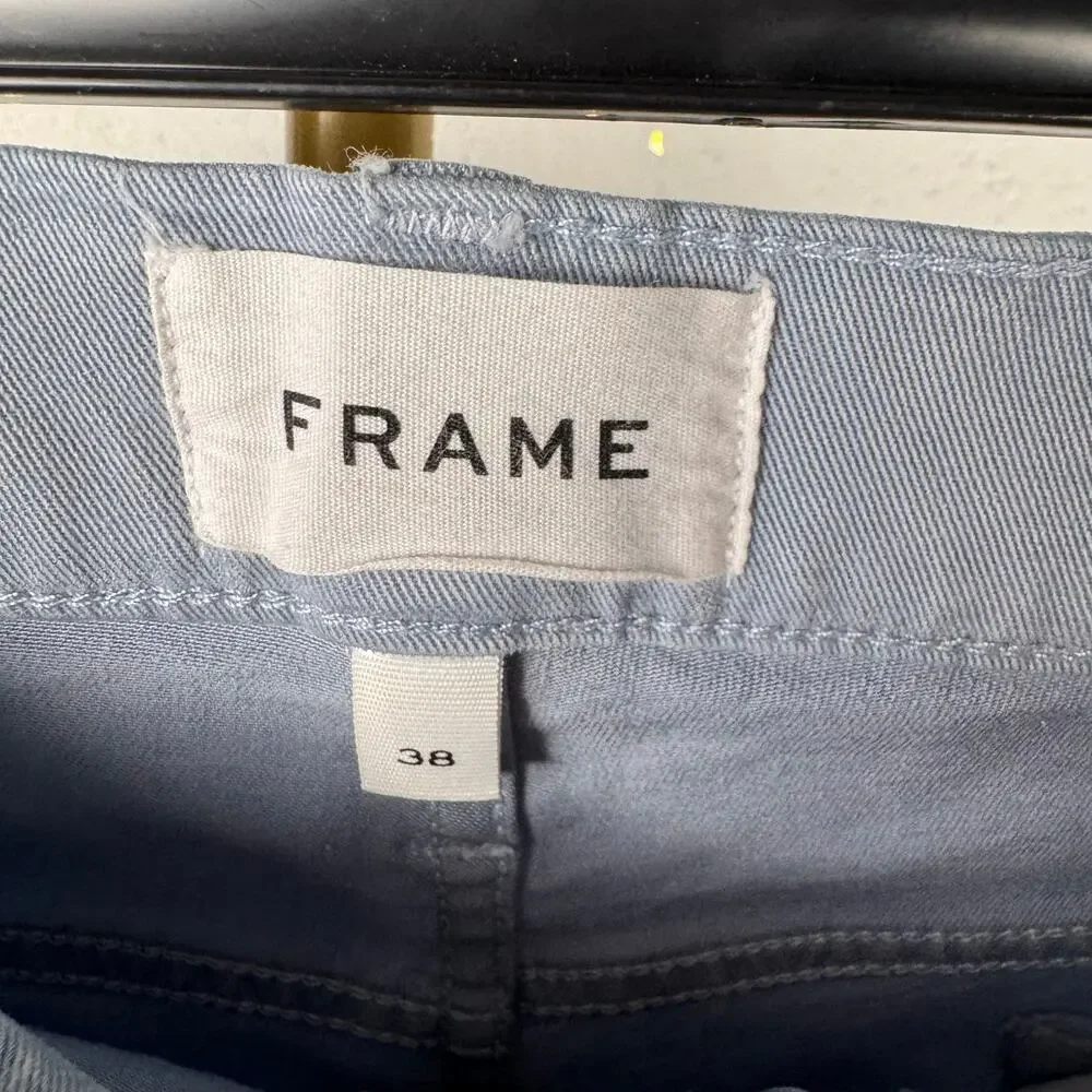 frame l’homme slim men’s 38 sky blue stretch jeans lyocell